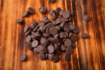 Mound of milk chocolate chips