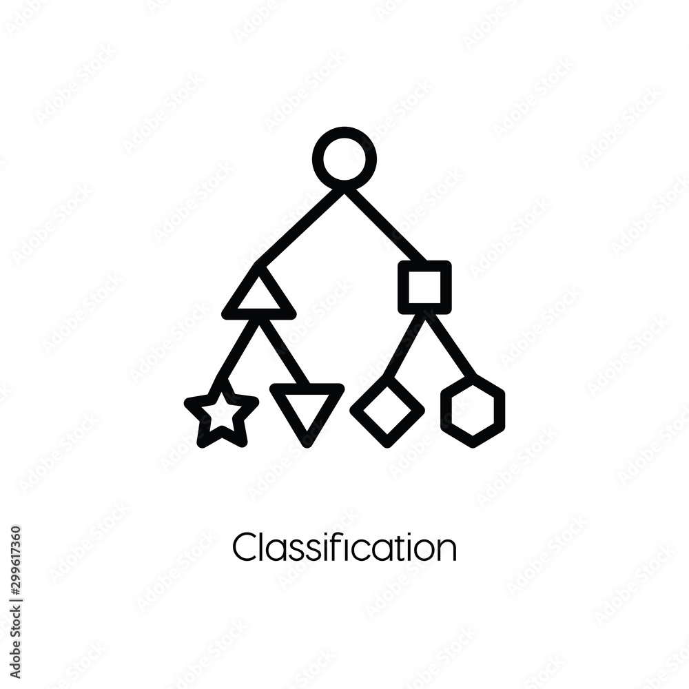 Poster classification icon vector. linear style sign for mobile concept and web design. classification symb