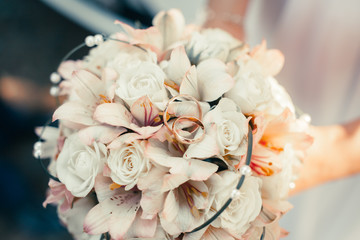 bouquet of white roses