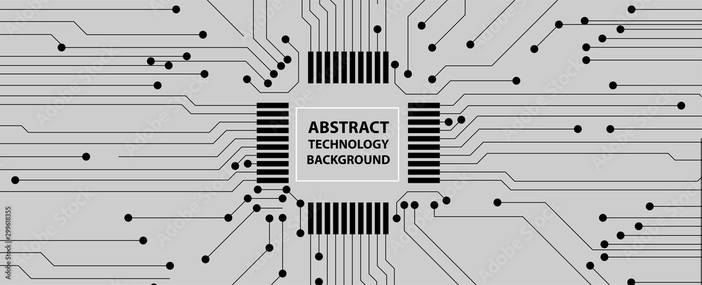 Poster Abstract circuit board futuristic technology processing background