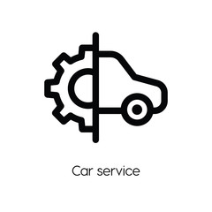 Car repair icon vector. Linear style sign for mobile concept and web design. Car service symbol illustration. Pixel vector graphics - Vector.