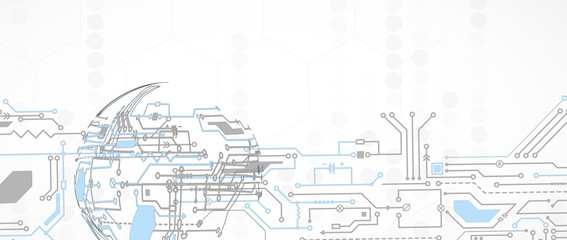 Abstract circuit board futuristic technology processing background