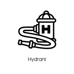 Hydrant icon vector. Linear style sign for mobile concept and web design. Hydrant symbol illustration. Pixel vector graphics - Vector.