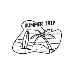 Summer trip monoline art