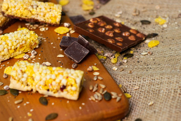Granola Bars and mixed nuts 