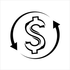 Naklejka premium Money Change Icon, Currency Change Icon