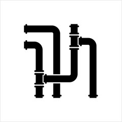 Pipe Icon, Pipe Fitting Icon, Water, Gas, Oil Pipeline, Plumbing Work