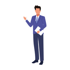 avatar businessman holding a documents