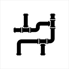 Pipe Icon, Pipe Fitting Icon, Water, Gas, Oil Pipeline, Plumbing Work