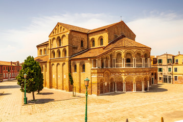 amazing beautiful ancient church during sunset with a nice sky on a background
