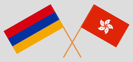 Armenia and Hong Kong. Armenian and Hongkong flags