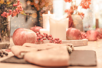 Fall table decor for Holiday Thanksgiving dinner