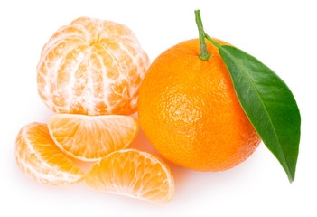 Fresh mandarin on white background