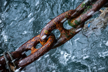rusty chain on background