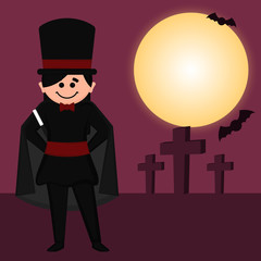 Magician character image. Halloween costume - Vector illustration
