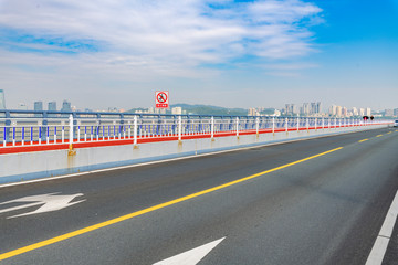 The scenery of the artificial island construction bridge at the Port-Zhuhai-Macao Bridge port in Zhuhai, Guangdong Province