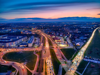 southern gdansk and highway at evening © Jurand