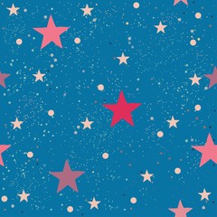 Obraz premium Creative Hand Drawn Seamless Pattern with Stars.