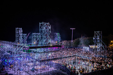 General view of a crowd during a music festival