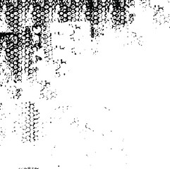 Worn down wallpaper pattern design. Broken plaster and grunge damask effect. Distressed overlay texture design. Vector illustration. Eps10.