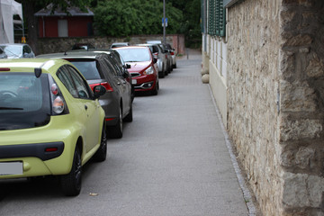 cars parked in the parking lot 