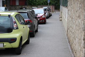 cars parked in the parking lot
