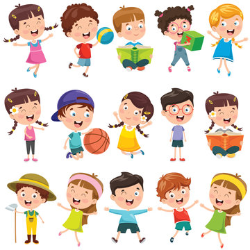 Collection Of Little Cartoon Children