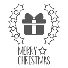 Merry Christmas. Gift icon. Vector illustration.