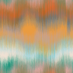 Soft blurry ikat gradient ombre seamless repeat vector pattern in natural terra cotta desert colors. Abstract landscape, ancient weaving. Great for home decor, fashion, stationary. Generative art.