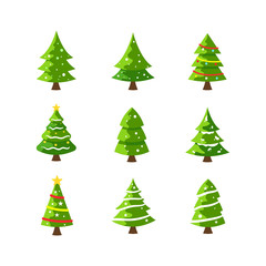 Christmas Tree Illustration. Great for greeting card, banner, web design, poster elements.