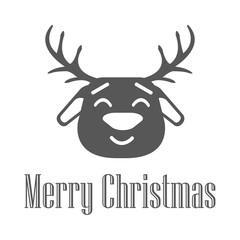 Merry christmas. Reindeer icon. Vector illustration.