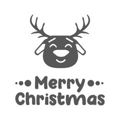 Merry christmas. Reindeer icon. Vector illustration.