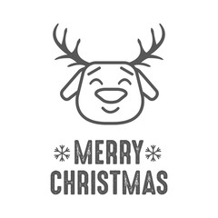 Merry christmas. Reindeer icon. Vector illustration.
