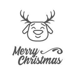 Merry christmas. Reindeer icon. Vector illustration.