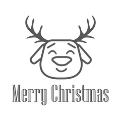 Merry christmas. Reindeer icon. Vector illustration.