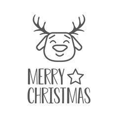 Merry christmas. Reindeer icon. Vector illustration.