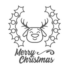Merry christmas. Reindeer icon. Vector illustration.