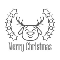 Merry christmas. Reindeer icon. Vector illustration.