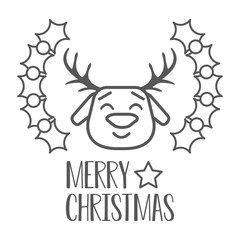 Merry christmas. Reindeer icon. Vector illustration.