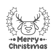 Merry christmas. Reindeer icon. Vector illustration.