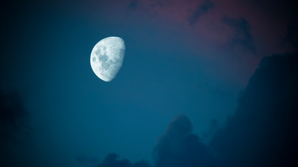 Moon in a sky with clouds,Patagonia Argentina © foto4440