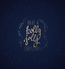Have a holly jolly Christmas vector illustration with many snowflakes on light background.