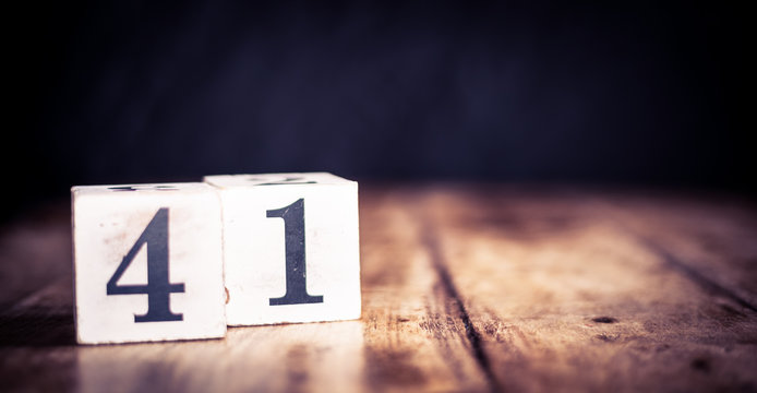 Number 41, forty one, four and one - date, anniversary, birthday