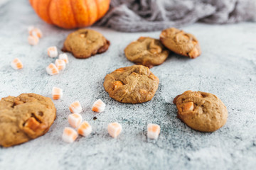 Pumpkin cookies. with spiced truffles