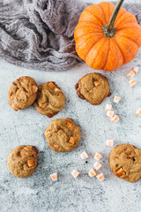 Pumpkin cookies. with spiced truffles