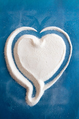 Valentine's day or anniversary postcard template, heart isolated with space for text