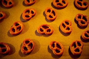 homemade, shortbread, milk cookies as a gift on a wooden background, with a rope