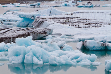 Icebergs in Jokulsarlon glacial lagoon, Iceland