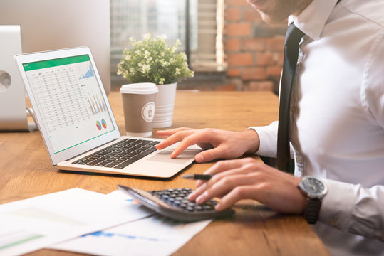 Accountant calculate tax information