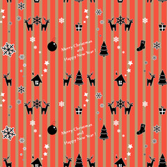 Seamless pattern with winter elements